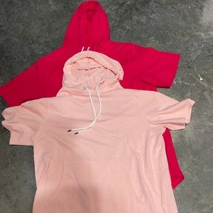 Short sleeve hooded sweatshirt